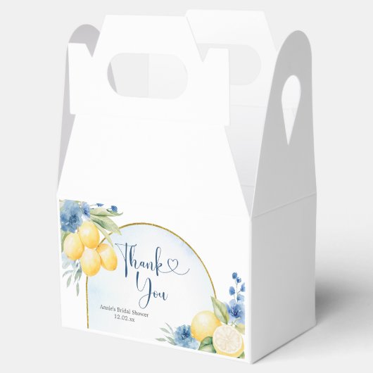 Blauer Lemon Main Squeeze Brautparty Geschenkschachtel (Geöffnet)