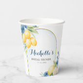 Blauer Lemon Main Squeeze Brautparty Pappbecher (Rückseite)