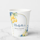 Blauer Lemon Main Squeeze Brautparty Pappbecher (Vorderseite)