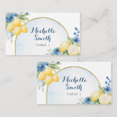 Blauer Lemon Main Squeeze Brautparty Platzkarte (Vorne/Hinten)