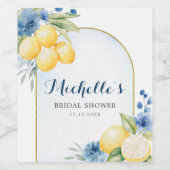 Blauer Lemon Main Squeeze Brautparty Weinetikett (Einzelnes Label)