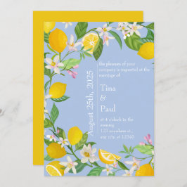 Blauer Lemon Wedding Einladung
