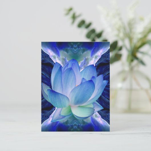 Blauer Lendenlilie Postkarte (Stehend Vorderseite)