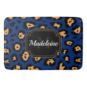Blauer Leopard Badematte