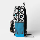 Blauer Leopard Bedruckter Rucksack (Rechts)