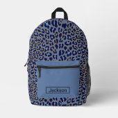 Blauer Leopard Bedruckter Rucksack (Vorderseite)