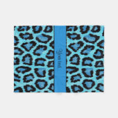 Blauer Leopard-Druck Fleecedecke (Vorderseite (Horizontal))