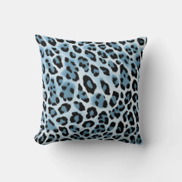 Blauer Leopard-Druck Kissen