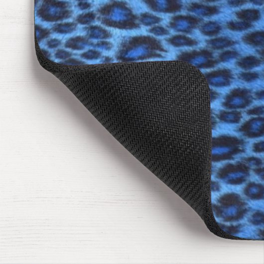 Blauer Leopard-Druck Mousepad (Ecke)