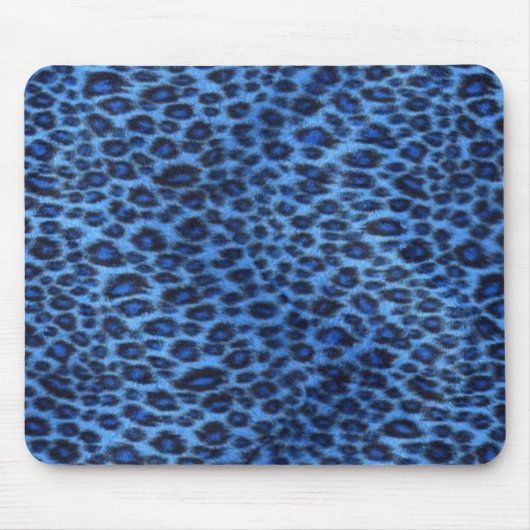 Blauer Leopard-Druck Mousepad (Vorne)