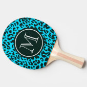 Blauer Leopard-Druck Tischtennis Schläger (Seitenansicht)
