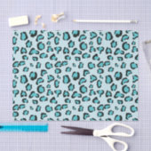Blauer Leopard Druckmuster Seidenpapier (Handwerk)