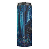 Blauer Leopard in einem Mondwald Thermosbecher (Rückseite)