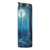 Blauer Leopard in einem Mondwald Thermosbecher (Nach rechts gedreht)