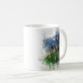 Blauer Leopard Katahoula Hund in Aquarellfarben-Ta Kaffeetasse (VorderseiteRechts)