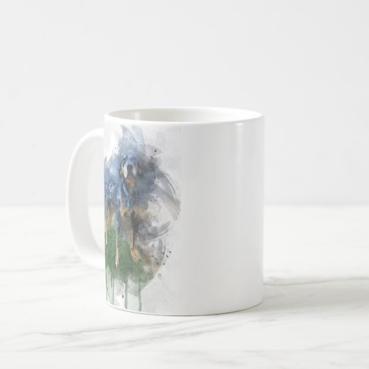 Blauer Leopard Katahoula Hund in Aquarellfarben-Ta Kaffeetasse (Vorderseite Links)