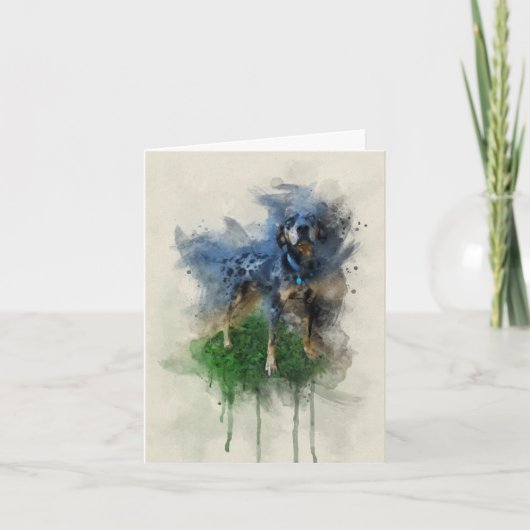 Blauer Leopard Katahoula Hund in der Aquarellkarte Dankeskarte (Vorderseite)