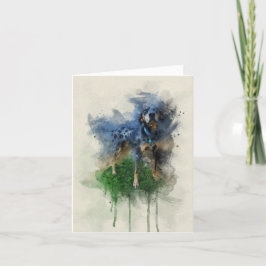 Blauer Leopard Katahoula Hund in der Aquarellkarte Dankeskarte