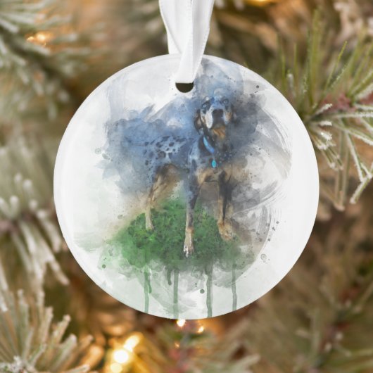 Blauer Leopard Katahoula in Watercolor Ornament (Baum)