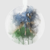 Blauer Leopard Katahoula in Watercolor Ornament (Rückseite)