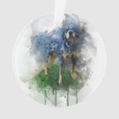 Blauer Leopard Katahoula in Watercolor Ornament (Vorderseite)