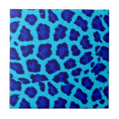Blauer Leopard Keramik Tile Fliese (Vorderseite)