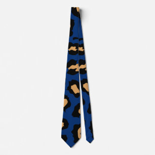Blauer Leopard Krawatte