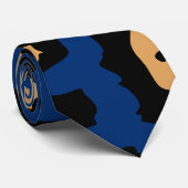 Blauer Leopard Krawatte (Gerollt)