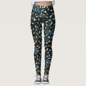 Blauer Leopard Leggings (Vorderseite)