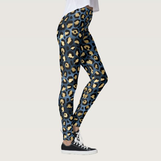 Blauer Leopard Leggings (Rechts)