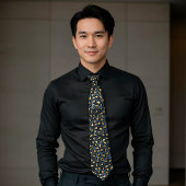 Blauer Leopard Print Pattern Metallic Krawatte