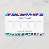 Blauer Leopard Print Rockabilly Muster Visitenkarte (Rückseite)