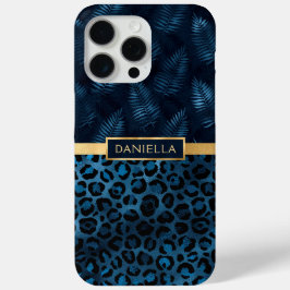 Blauer Leopard Print Shimmer Tropenflorname Case-Mate iPhone Hülle