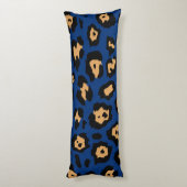Blauer Leopard Seitenschläferkissen (Rückseite (Vertikal))