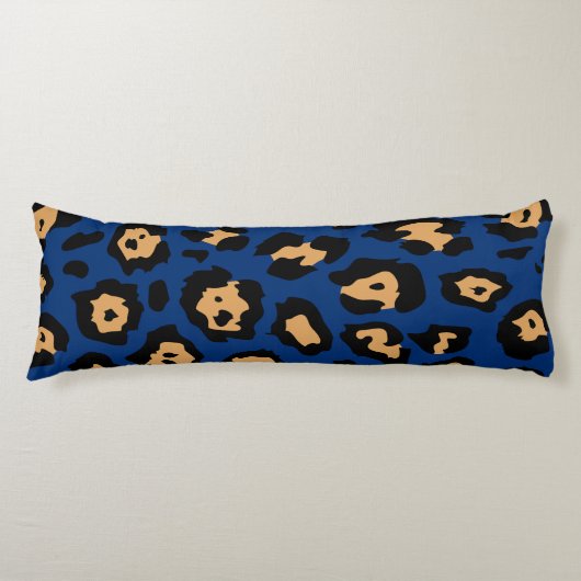 Blauer Leopard Seitenschläferkissen (Vorderseite)
