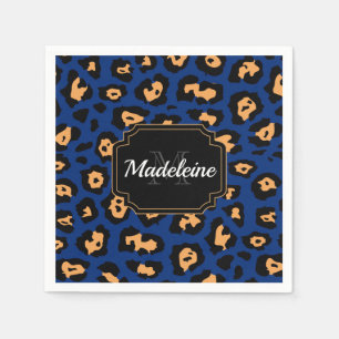Blauer Leopard Serviette