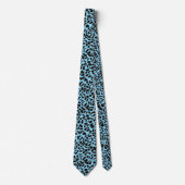 blauer Leopard-Tierdruck Krawatte (Vorderseite)