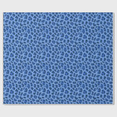 Blauer Leopard Tierdruckmuster Geschenkpapier (Flach)