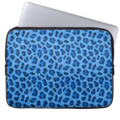 Blauer Leopard Tierdruckmuster Laptopschutzhülle (Vorderseite)