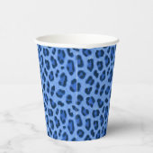 Blauer Leopard Tierdruckmuster Pappbecher (Rechts)