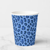 Blauer Leopard Tierdruckmuster Pappbecher (Vorderseite)