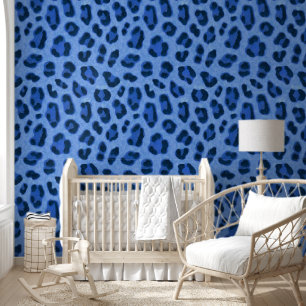 Blauer Leopard Tierdruckmuster Tapete