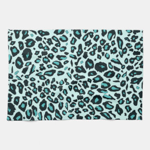 Blauer Leoparddruck Handtuch
