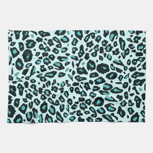 Blauer Leoparddruck Handtuch (Horizontal)