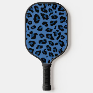 Blauer Leoparden-Druck-Tiermuster Pickleball Schläger