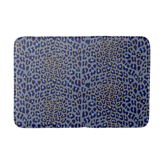 Blauer Leopardendruck Badematte (Vorderseite)