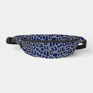 Blauer Leopardendruck Bauchtasche