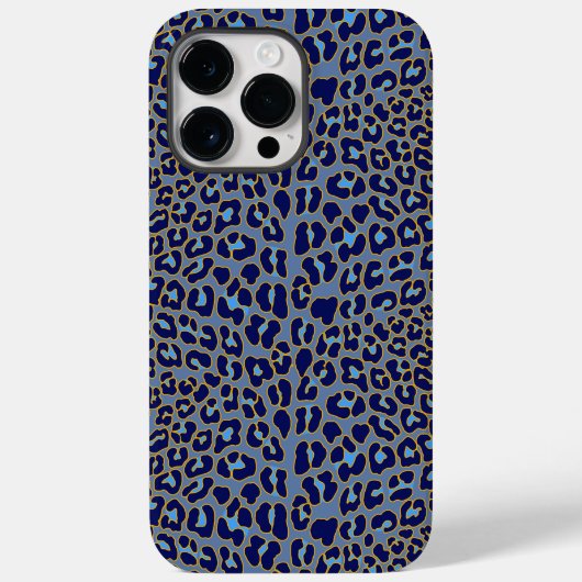 Blauer Leopardendruck Case-Mate iPhone Hülle (Rückseite)