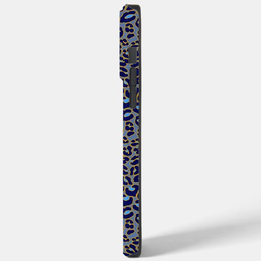 Blauer Leopardendruck Case-Mate iPhone Hülle (Rückseite / Links)