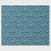Blauer Leopardendruck Geschenkpapier (Flach)